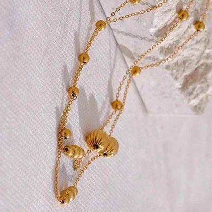 YH3326A Necklace Charm Jewelry - Statement Stainless Steel Vintage Beads Chain - Touchy Style