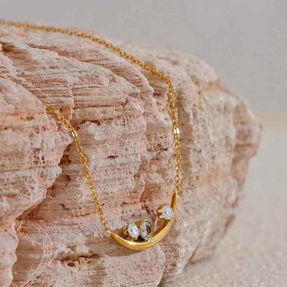 YH3778A Necklace Charm Jewelry - Chic Cubic Zirconia Elegant Pendant - Touchy Style