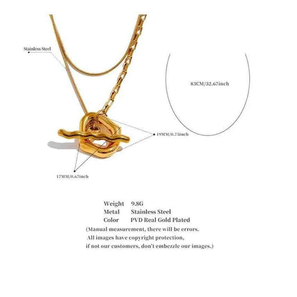 YH385A Necklace Charm Jewelry - Stainless Steel Double Layered - Touchy Style