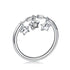 100% 925 Sterling Silver Glittering Heart Clear Finger Rings Charm Jewelry - SCR215 - Touchy Style