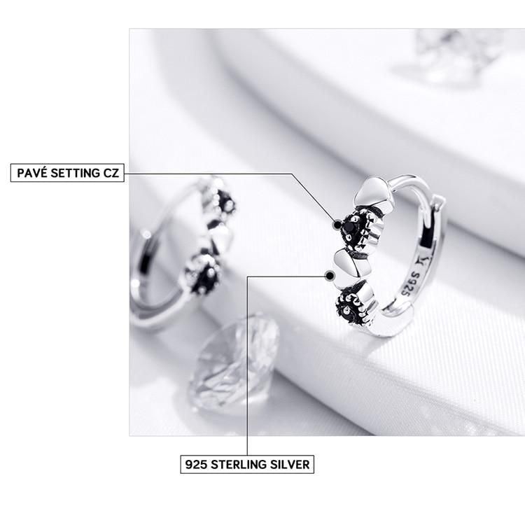 100% 925 Sterling Silver Rose Heart Earring Charm Jewelry - Touchy Style .