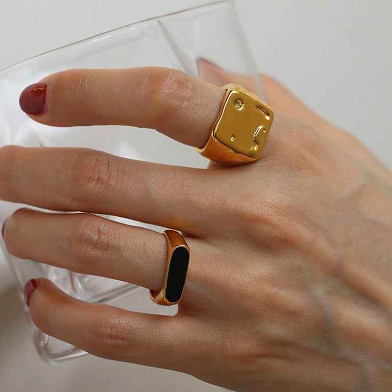 3 Designs Titanium Steel Irregular Finger Rings Charm Jewelry - POS0116 - Touchy Style