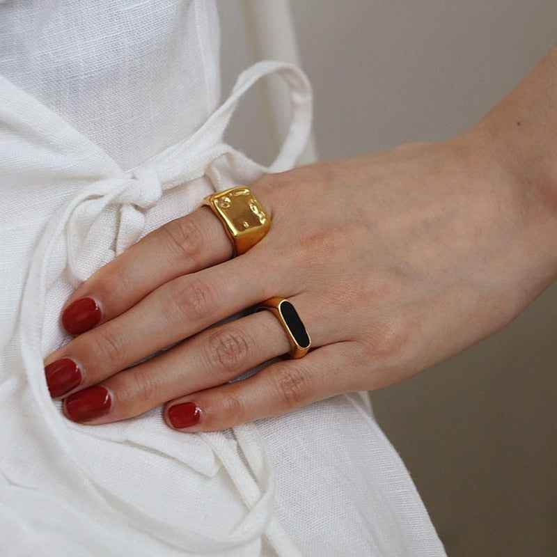 3 Designs Titanium Steel Irregular Finger Rings Charm Jewelry - POS0116 - Touchy Style