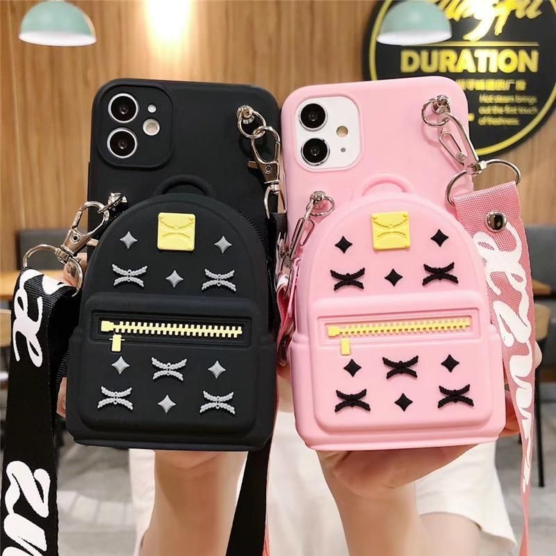 3D Silicon Wallet Coin Bags Cute Phone Case For Galaxy A30 A40 A50 A70 A10 A20 A10E A20S A30S A90 - Touchy Style .
