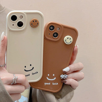 3D Smiley Couple Cute Phone Cases For iPhone 14 11 13 12 Pro Max XS XR X - Touchy Style .