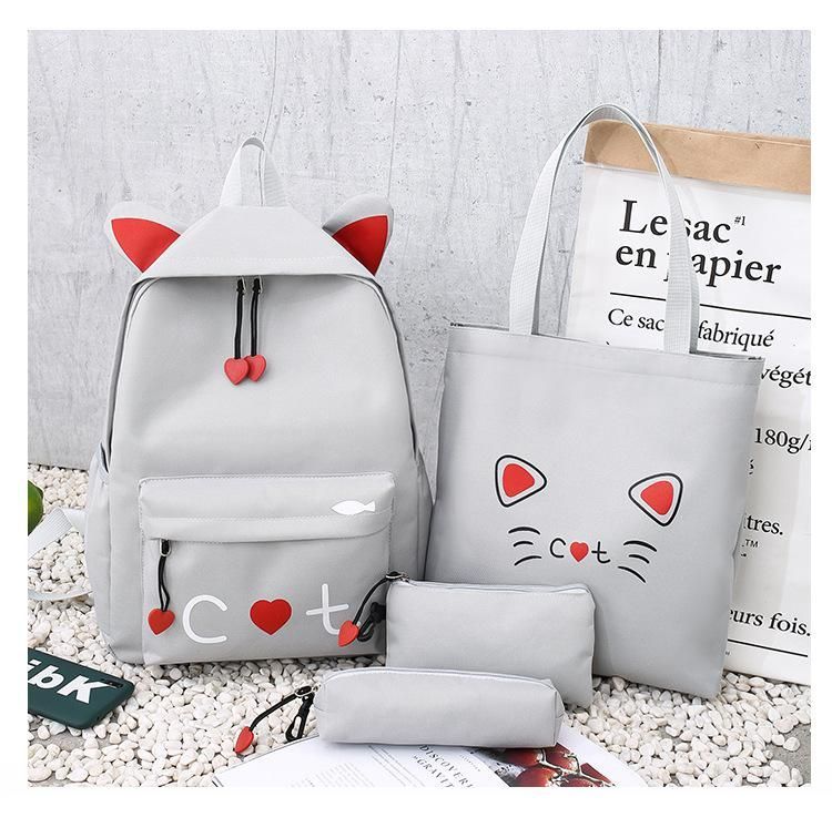 4 piece set Schoolbags For Teenage Girls Cute Print Women Cool Backpack High Quality School Backpack Female Shoulder Bags - Touchy Style .