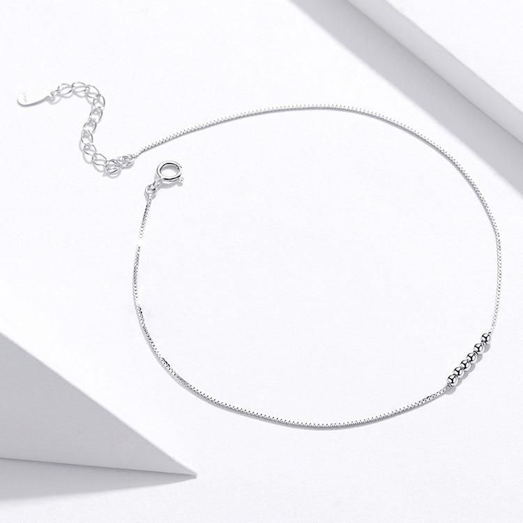 925 Sterling Silver Anklet Charm Jewelry Small Beads SCT007 - Touchy Style .