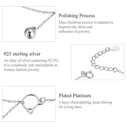 925 Sterling Silver Anklets Charm jewelry Ball and Cat SCT003 - Touchy Style .
