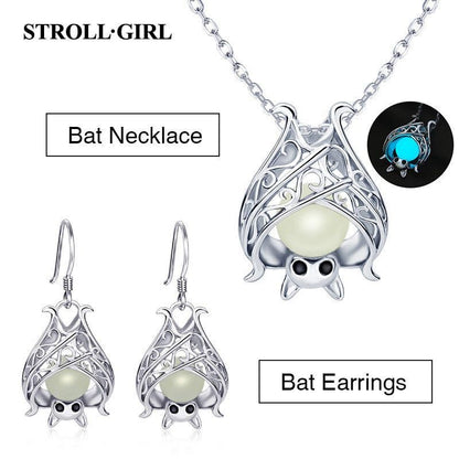 925 Sterling Silver Bat Pearl Pendant Charm Jewelry JOS0340 Without Chain - Touchy Style .