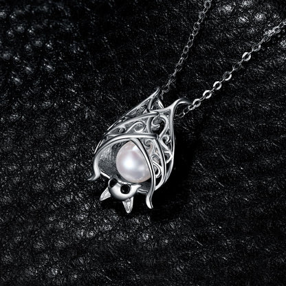 925 Sterling Silver Bat Pearl Pendant Charm Jewelry JOS0340 Without Chain - Touchy Style .
