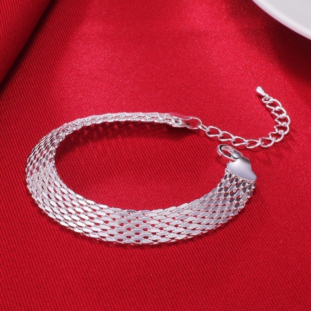 925 Sterling Silver Bracelets Charm Jewelry Cuff Simple GJS0209 - Touchy Style .