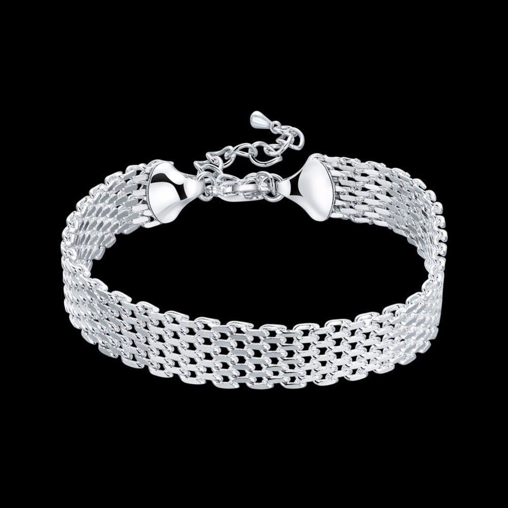 925 Sterling Silver Bracelets Charm Jewelry Cuff Simple GJS0209 - Touchy Style .