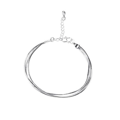 925 Sterling Silver Double Layer Anklet Charm Jewelry Simple X9SS0146 - Touchy Style .