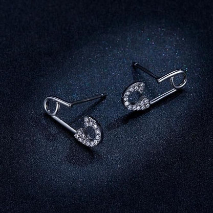 925 Sterling Silver Earrings Charm Jewelry Love Pin 