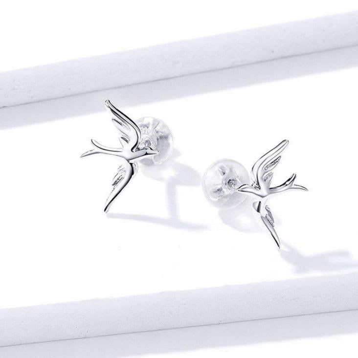 925 Sterling Silver Earrings Charm Jewelry Vivid Bird 