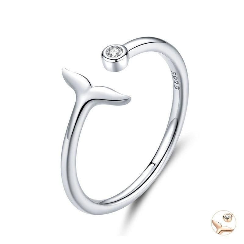 925 Sterling Silver Finger Rings Charm Jewelry Fish Tail Mermaid SCR618 - Touchy Style .