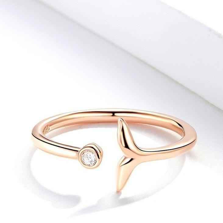 925 Sterling Silver Finger Rings Charm Jewelry Fish Tail Mermaid SCR618 - Touchy Style