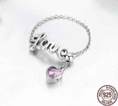 925 Sterling Silver Finger Rings Charm Jewelry Love Letters SCR246 - Touchy Style