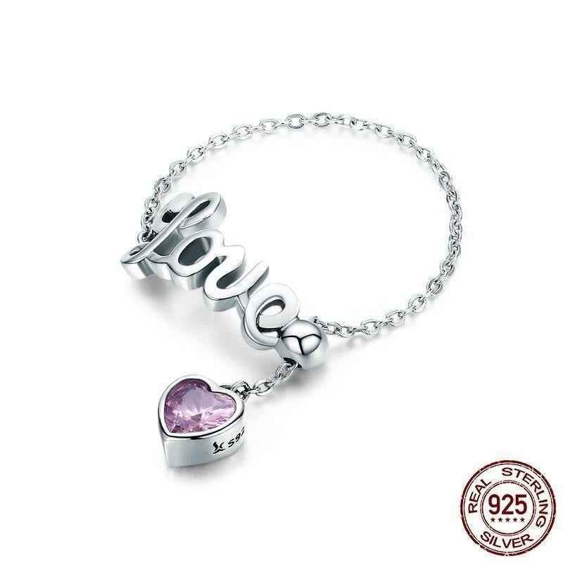 925 Sterling Silver Finger Rings Charm Jewelry Love Letters SCR246 - Touchy Style