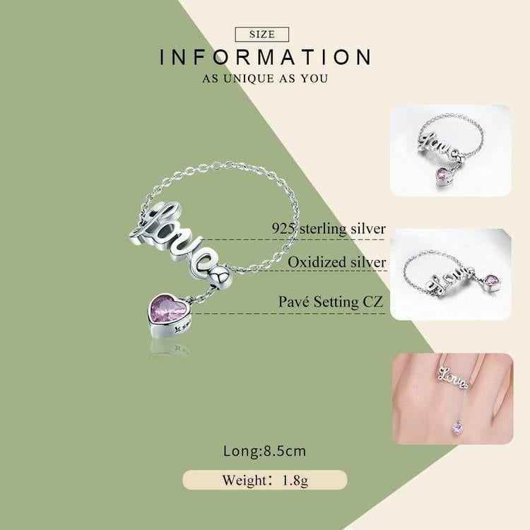 925 Sterling Silver Finger Rings Charm Jewelry Love Letters SCR246 - Touchy Style