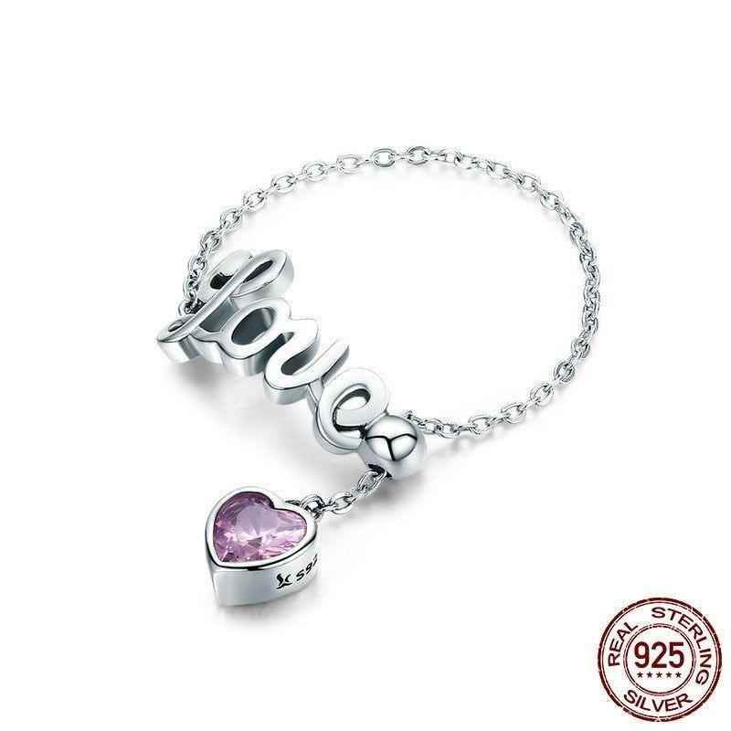 925 Sterling Silver Finger Rings Charm Jewelry Love Letters SCR246 - Touchy Style