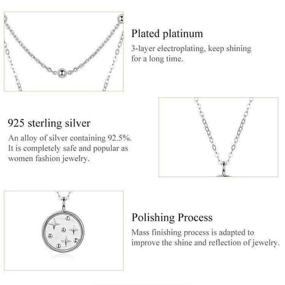 925 Sterling Silver Necklaces Charm Jewelry Chain Star SCN365 - Touchy Style