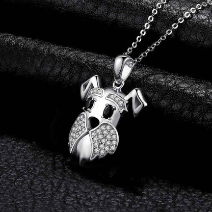925 Sterling Silver Pendant Charm Jewelry JPOS0327 Schnauzer Dog Pattern Without Chain - Touchy Style