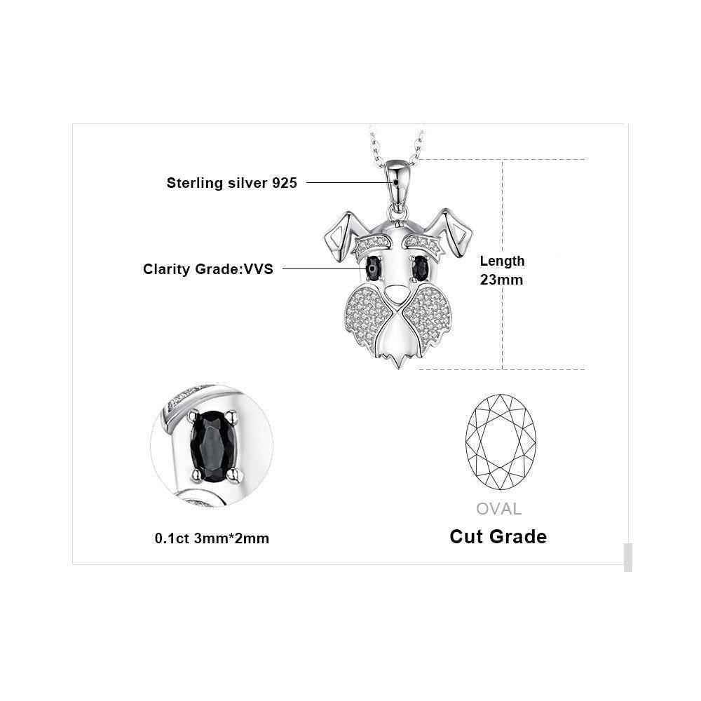 925 Sterling Silver Pendant Charm Jewelry JPOS0327 Schnauzer Dog Pattern Without Chain - Touchy Style