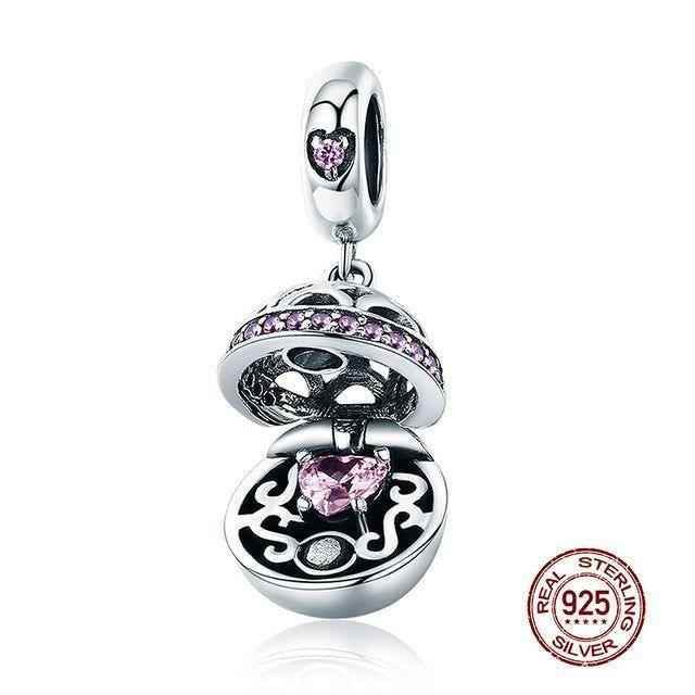 925 Sterling Silver Pendant Charm Jewelry WOS10 Ball Love Gift Without Chain - Touchy Style .