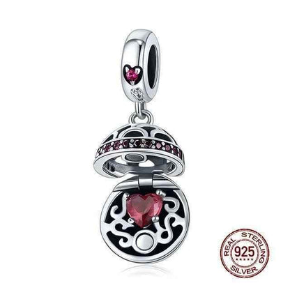 925 Sterling Silver Pendant Charm Jewelry WOS10 Ball Love Gift Without Chain - Touchy Style .