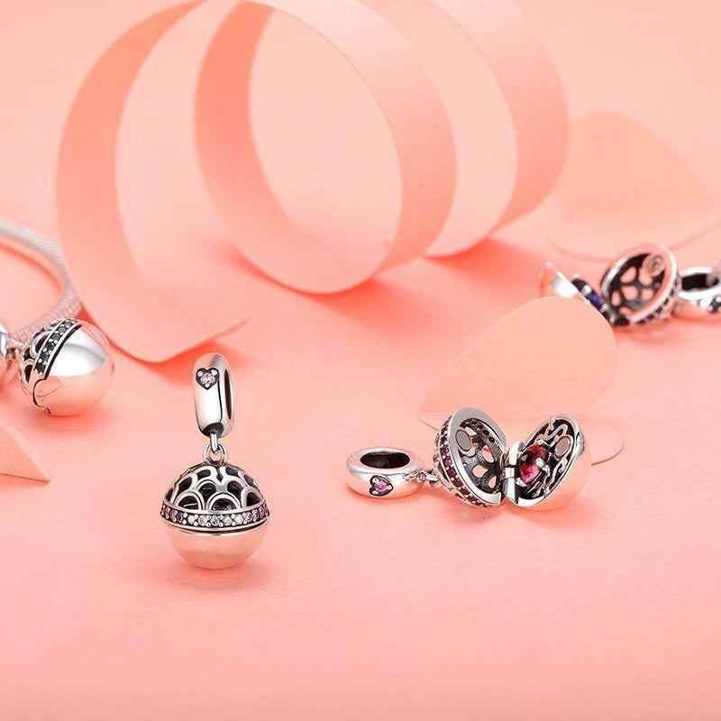 925 Sterling Silver Pendant Charm Jewelry WOS10 Ball Love Gift Without Chain - Touchy Style