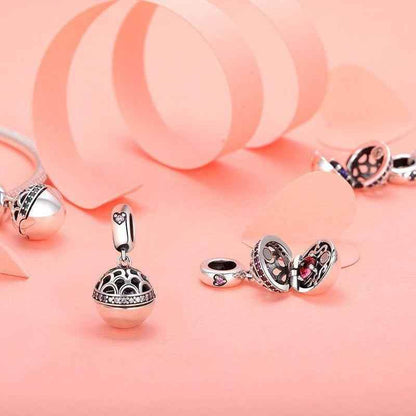 925 Sterling Silver Pendant Charm Jewelry WOS10 Ball Love Gift Without Chain - Touchy Style