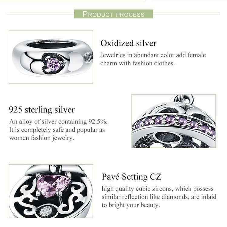 925 Sterling Silver Pendant Charm Jewelry WOS10 Ball Love Gift Without Chain - Touchy Style