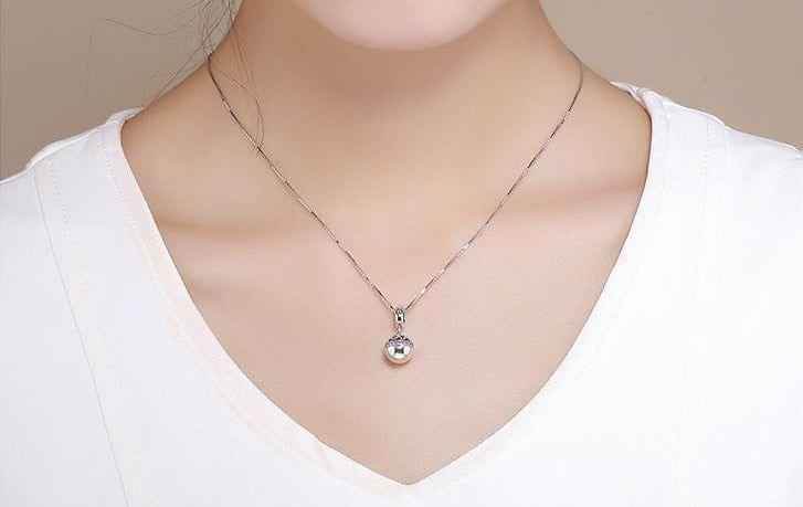 925 Sterling Silver Acrylic Mini Lock Pendant Necklace