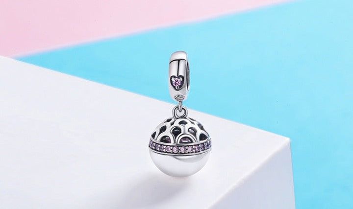 925 Sterling Silver Pendant Charm Jewelry WOS10 Ball Love Gift Without Chain - Touchy Style .