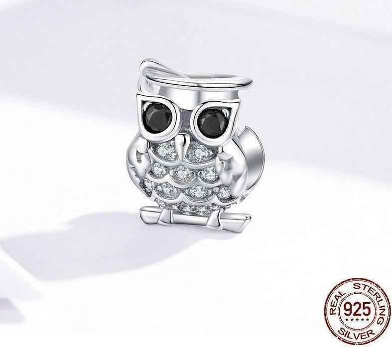 925 Sterling Silver Pendent Charm Jewelry Owl 