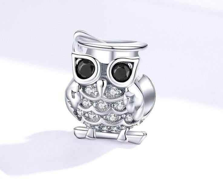 925 Sterling Silver Pendent Charm Jewelry Owl 