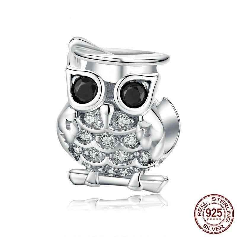 925 Sterling Silver Pendent Charm Jewelry Owl 