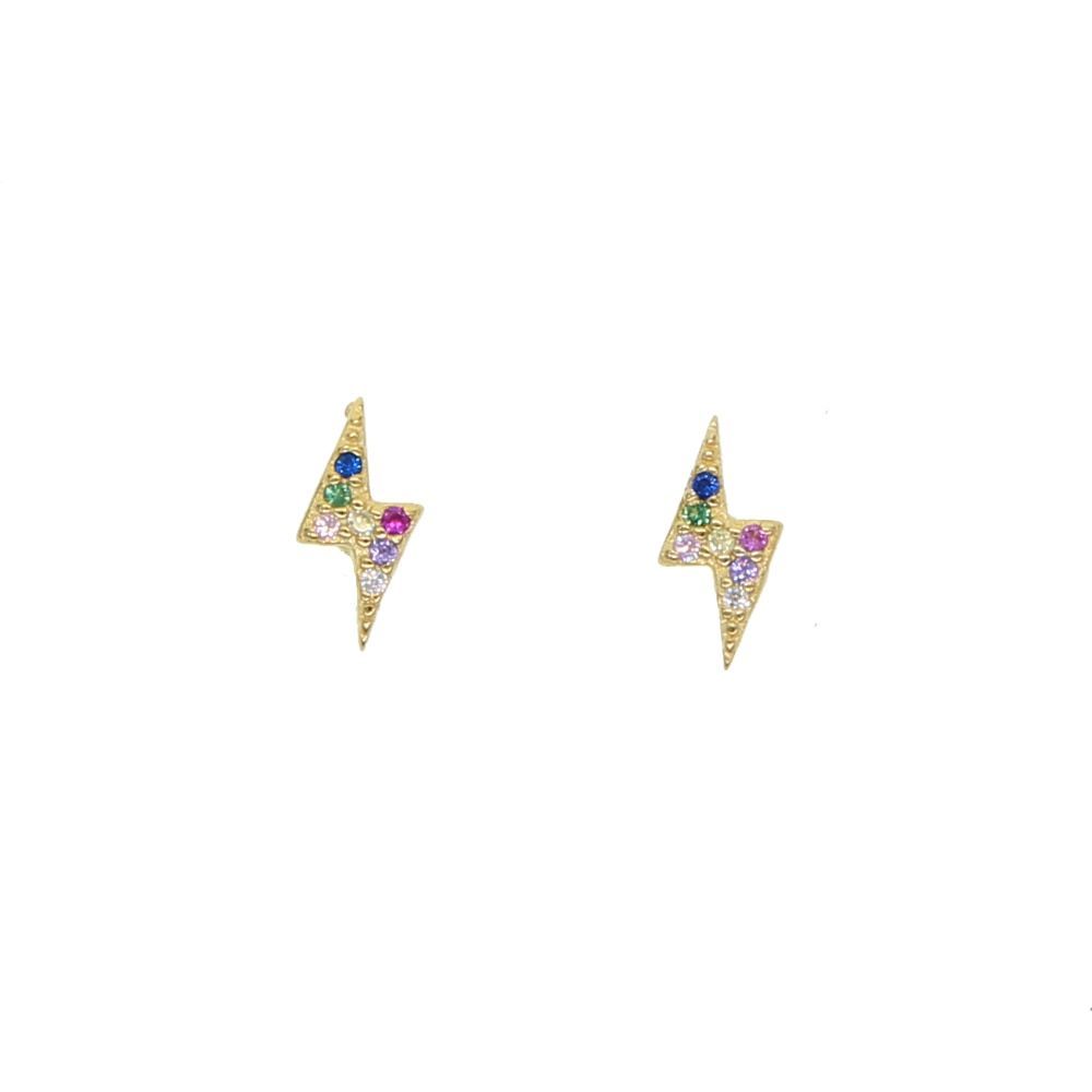 925 Sterling Silver Rainbow Blight Earrings Charm Jewelry - Touchy Style .