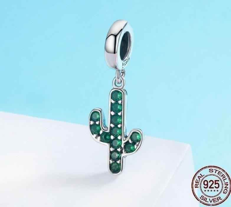925 Sterling Silver Strong Cactus Pendant Charm Jewelry Without Chain - Touchy Style