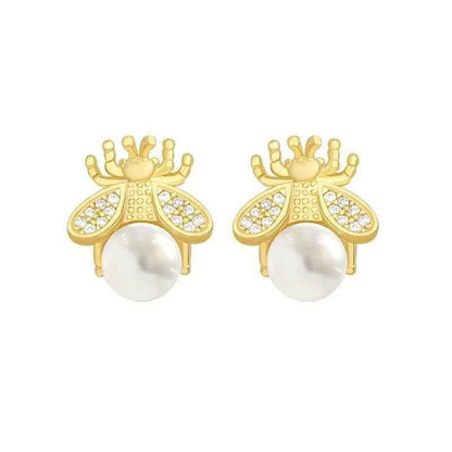 Fashion Pearl Simple Bee Pattern Earrings Charm Jewelry XYS0444 - Touchy Style