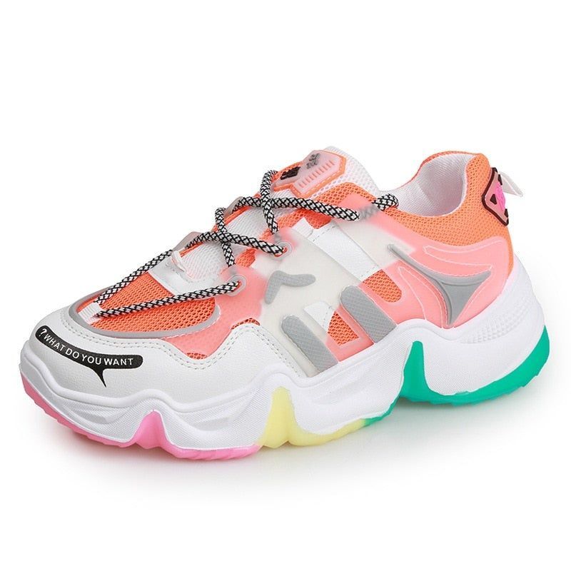 Vulcanize Breathable Rainbow Women's Casual Shoes Sneakers LOS1237 - Touchy Style .