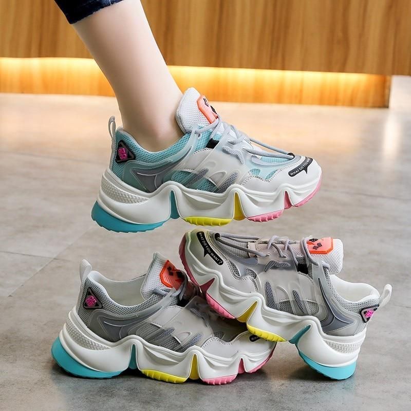 Vulcanize Breathable Rainbow Women's Casual Shoes Sneakers LOS1237 - Touchy Style .