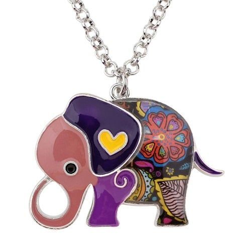 Acrylic An Elephant Cartoon Pattern Necklace Charm Jewelry BJS1146 - Touchy Style .