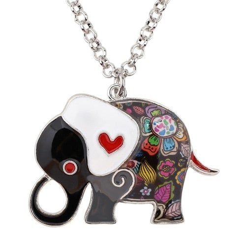 Acrylic An Elephant Cartoon Pattern Necklace Charm Jewelry BJS1146 - Touchy Style .