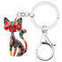 Acrylic Cat Kitten Pattern Unique Key Chain BOS1152 - Touchy Style .