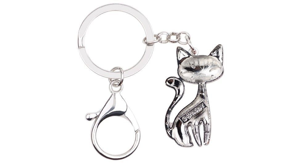 Acrylic Cat Kitten Pattern Unique Key Chain BOS1152 - Touchy Style .