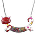 Acrylic Colorful Happy Cat Pattern Necklace Charm Jewelry BOS1224 - Touchy Style .