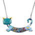 Acrylic Colorful Happy Cat Pattern Necklace Charm Jewelry BOS1224 - Touchy Style .