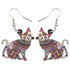 Acrylic Happy Floral Cat Pattern Earring Charm Jewelry BOS1141 - Touchy Style